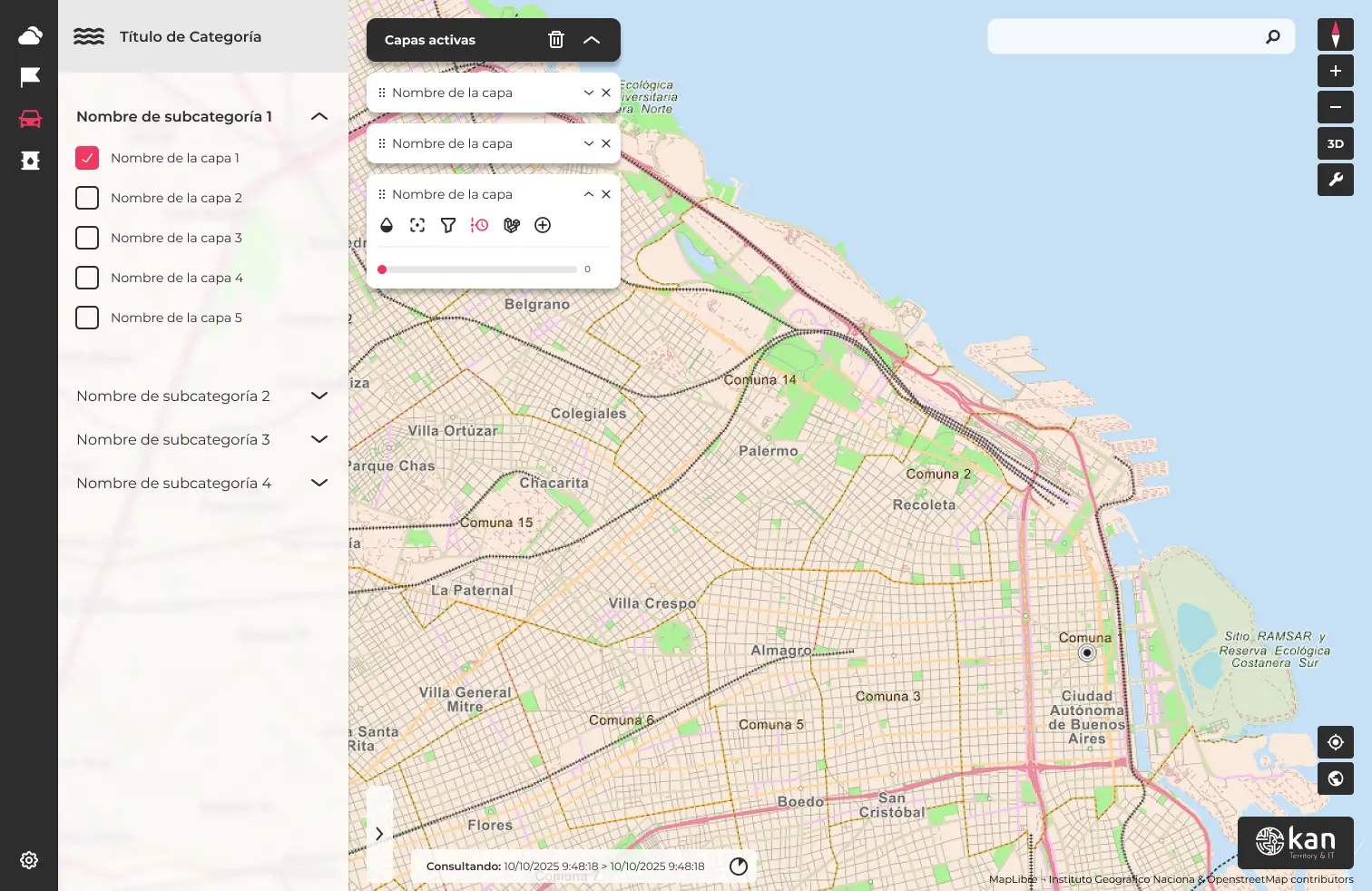 Interfaz de Geoexpress Map Viewer