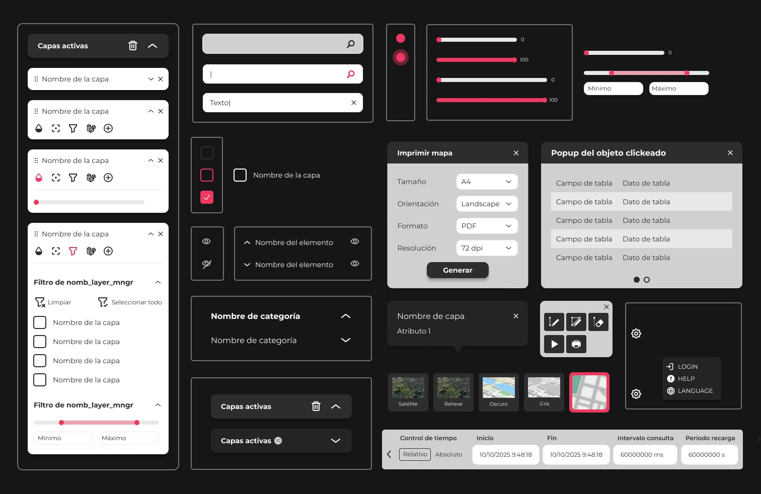 Sistema de diseño de Geoexpress Map Viewer